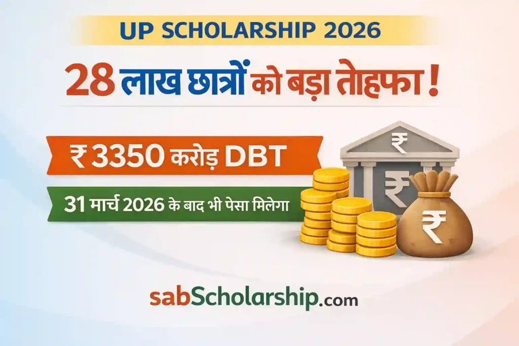 UP Scholarship News 2026: 28 लाख छात्रों को मिला बड़ा तोहफा | ₹3350 करोड़ DBT Transfer शुरू