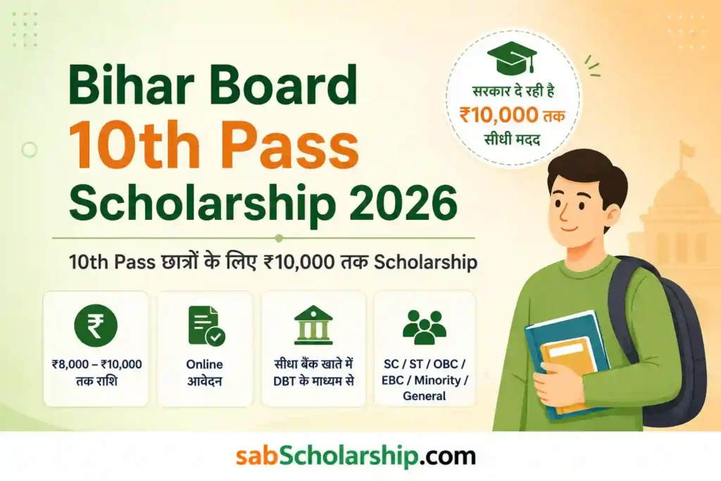Bihar 10th Pass Scholarship 2026 - Eligibility, Apply Link, Last Date