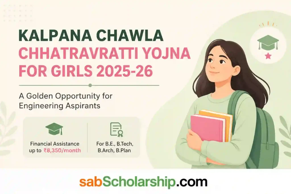 Kalpana Chawla Chhatravratti Yojna 2025-26: Apply Online, Eligibility, Last Date