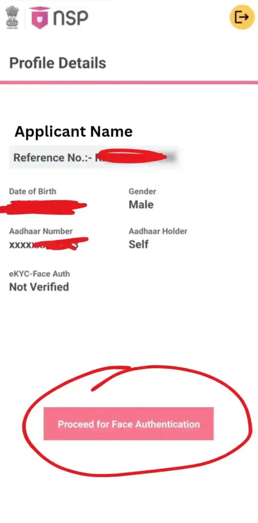 Perform Face Authentication to complete ekyc and OTR Registration