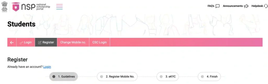 First Step for OTR Registration on NSP Portal